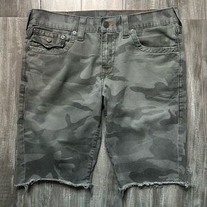 True Religion  Gray Camouflage Men’s Cargo Shorts.